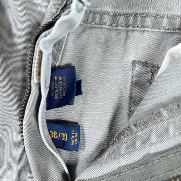 Polo Ralph Lauren‎ Pants Mens 36x30 Gray Flat Front Pockets Cotton #AB991 - Picture 5 of 9